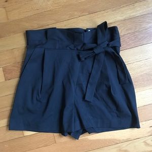 ZARA NAVY BLUE TIE WAIST SHORTS